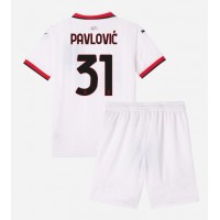 Fotbalové Dres AC Milan Strahinja Pavlovic #31 Dětské Venkovní 2024-25 Krátký Rukáv (+ trenýrky)